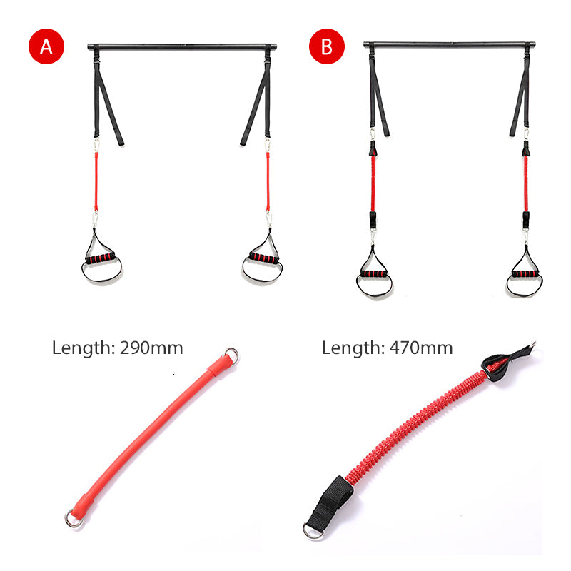 Resistance Bands" Body Workout Trainer Bar with Resistance Bands Rubber Buckles