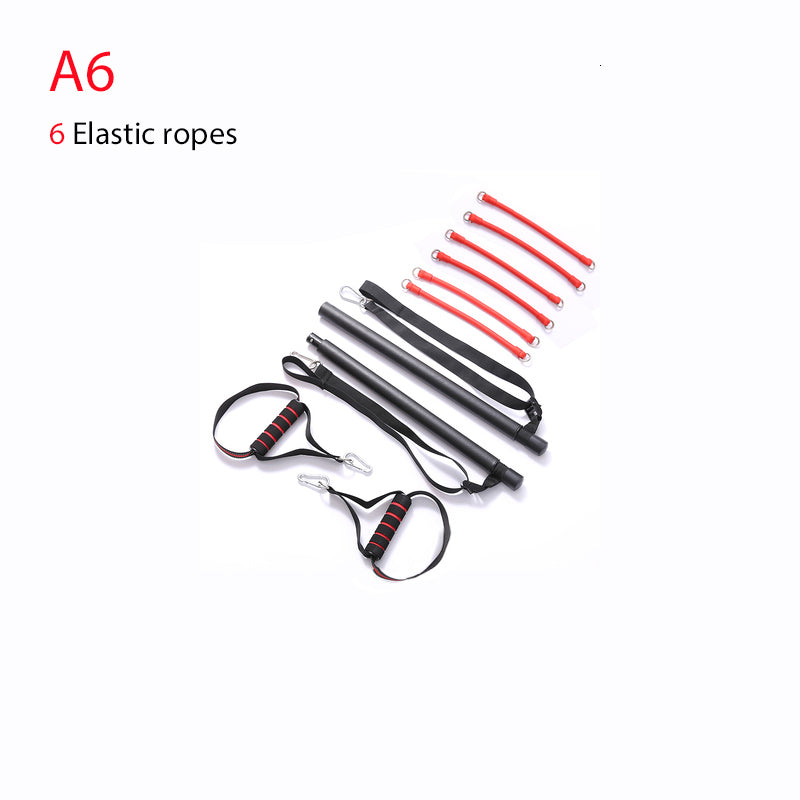 Resistance Bands" Body Workout Trainer Bar with Resistance Bands Rubber Buckles