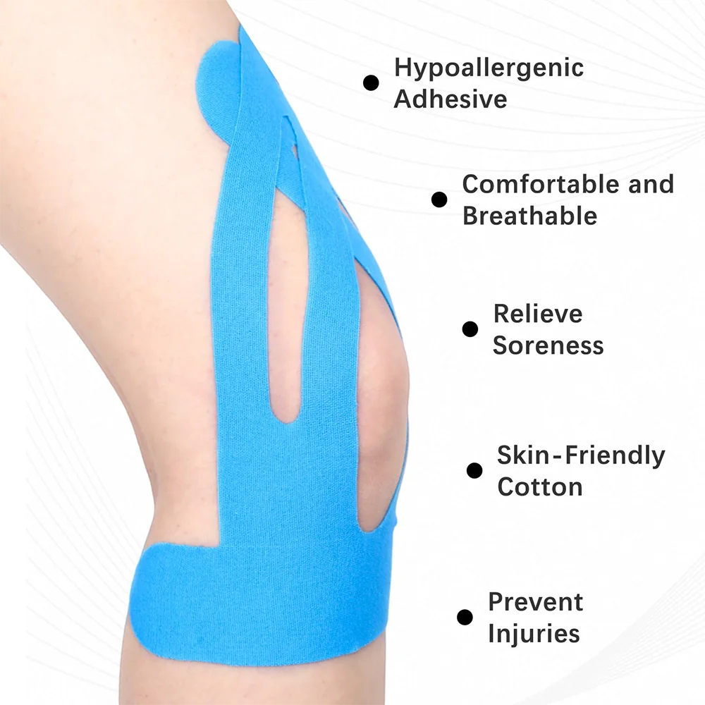 10PCS Kinesiology Tape for Knees,Waterproof & Elastic,Breathable Knee Tape,Athletic Tape Provide Support & Stability for Running