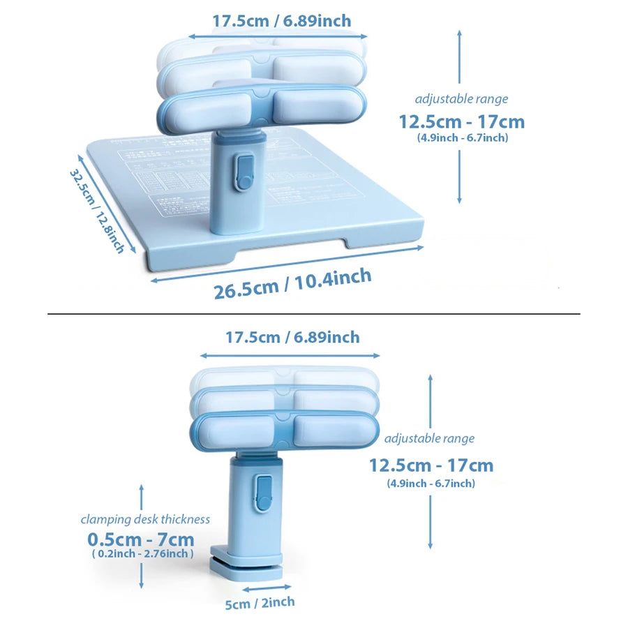 Adjustable Ergonomic Desk Clamp Mat Sitting Posture Corrector for Proper Sitting and vision Protection for School Home Office