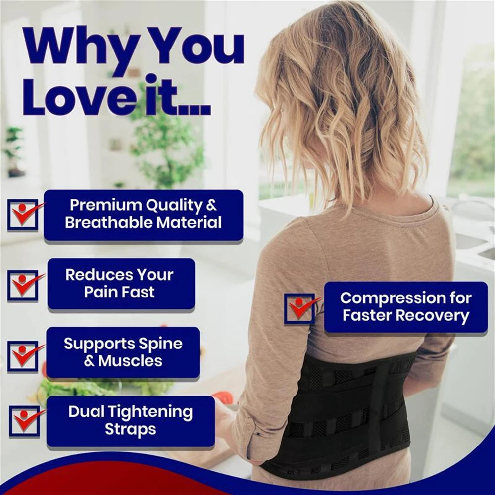 Tcare Sports Back Braces for Lower Back Pain Relief with 6 Stays,Breathable Back Support for Work, Anti-skid Lumbar Support Belt