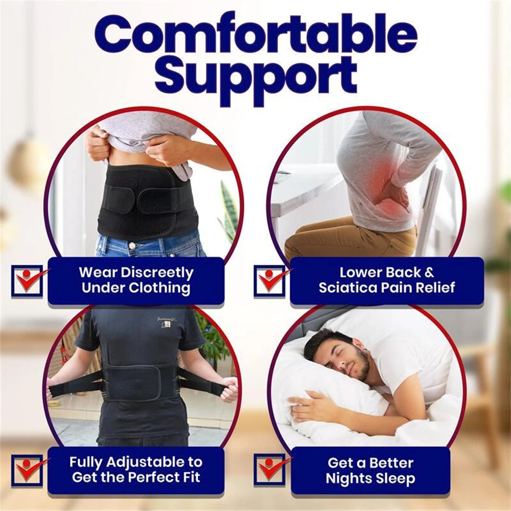 Tcare Sports Back Braces for Lower Back Pain Relief with 6 Stays,Breathable Back Support for Work, Anti-skid Lumbar Support Belt